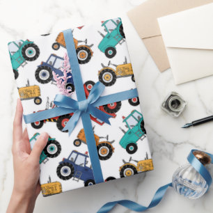 Papel De Regalo Granja de Tractores