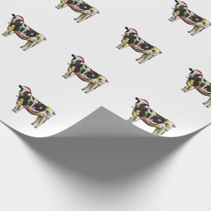 Papel De Regalo Granja de Vacas de Navidad Amante Lindo Santa Fies