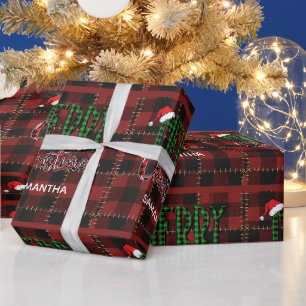 Papel De Regalo Granja Rústica Búfalo Cuadrillé Navidad Personaliz