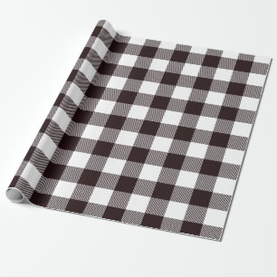 Papel De Regalo Granja rústica de campo negro y blanco