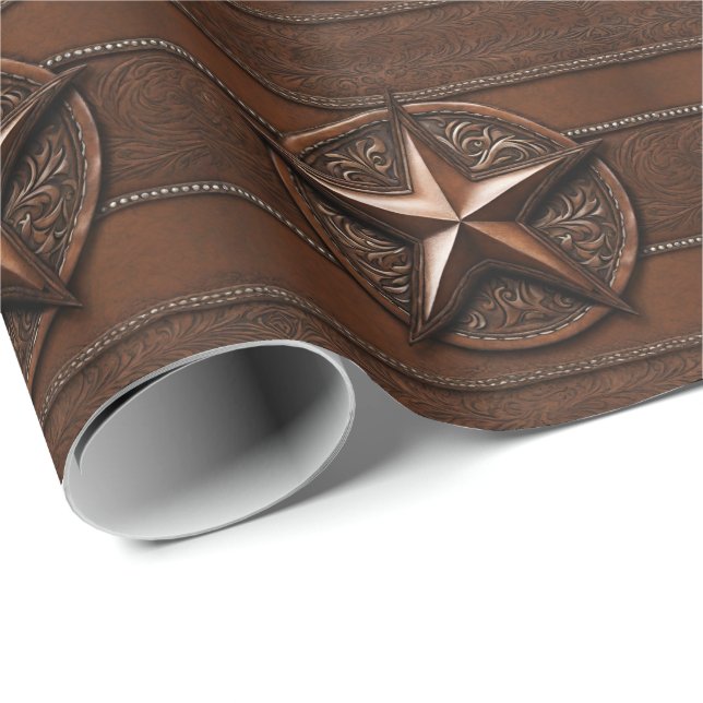 Papel De Regalo Granja rústica Vaquero País Occidental Estrella de (Esquina del rollo)