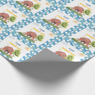 Papel De Regalo Granja Tres I-E-I-O Cumpleaños 3
