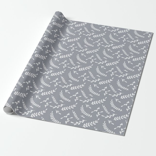 Papel De Regalo Granjero blanco y gris deja Navidades (Desenrollado)