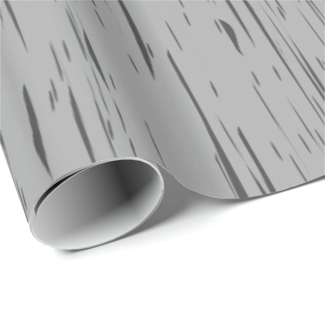Papel De Regalo Grano de madera gris rústico (Esquina del rollo)
