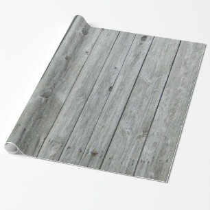 Papel De Regalo Grano de madera gris rústico