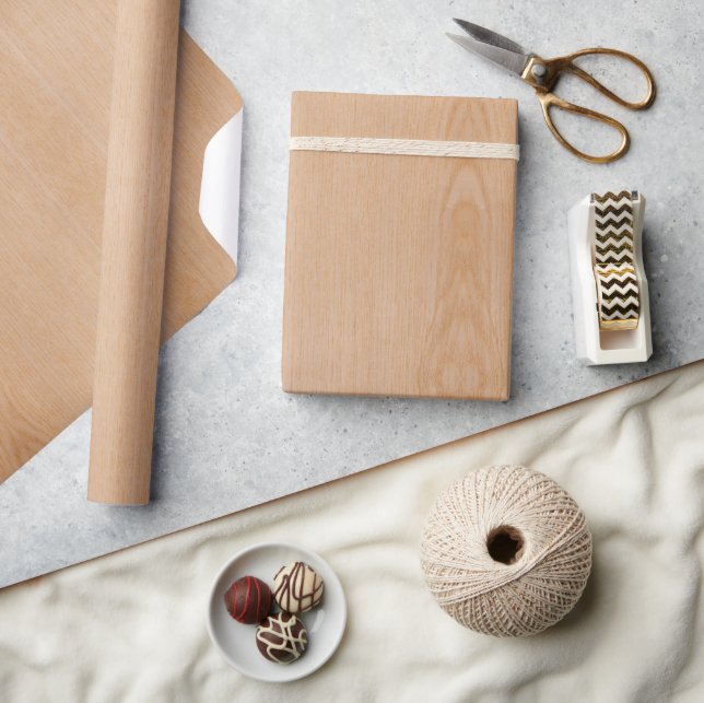 Papel De Regalo Grano de madera marrón claro (Artesanía)