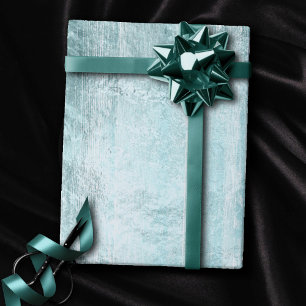 Papel De Regalo Grano de madera rústico   Azul Verde azulado turqu