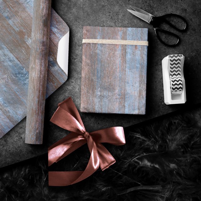 Papel De Regalo Grano de madera rústico | Placas de cobre y azul (Subido por el creador)