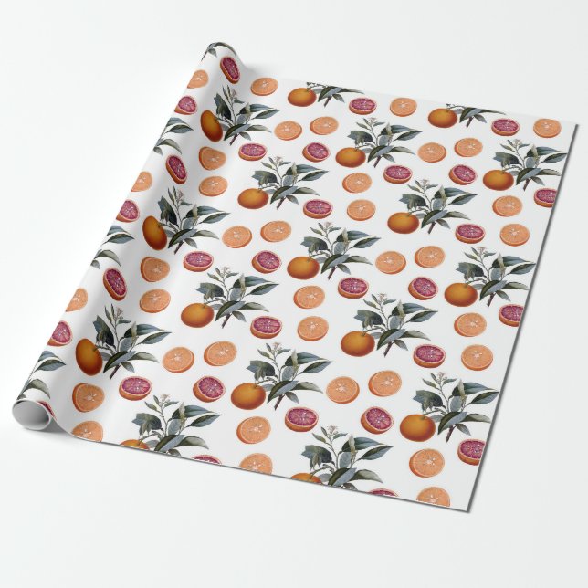 Papel De Regalo Grapefruit/Naranja (Desenrollado)