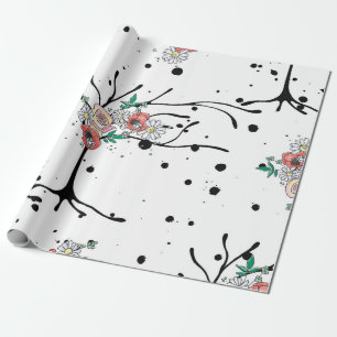 Papel De Regalo Grasa gráfica de patrón ininterrumpida dibujada a 