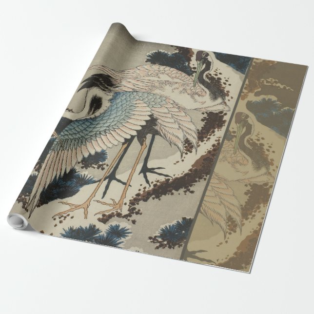 Papel De Regalo Grasas en una nieve cubierta Hokusai (Desenrollado)