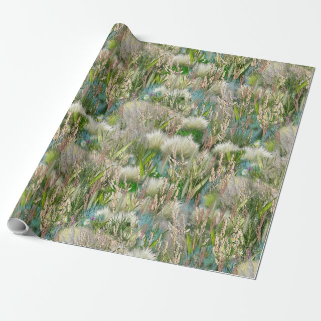 Papel De Regalo Grasas nativas ecológicas salvajes en primavera (Desenrollado)