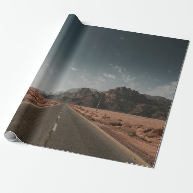 PAPEL DE REGALO GRAY ASPHALT ROAD (Desenrollado)