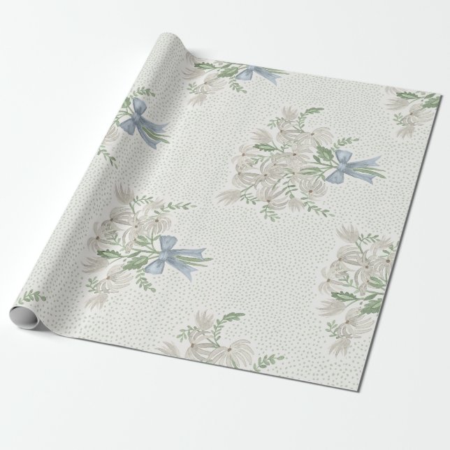 Papel De Regalo Gray Bouquet (Desenrollado)