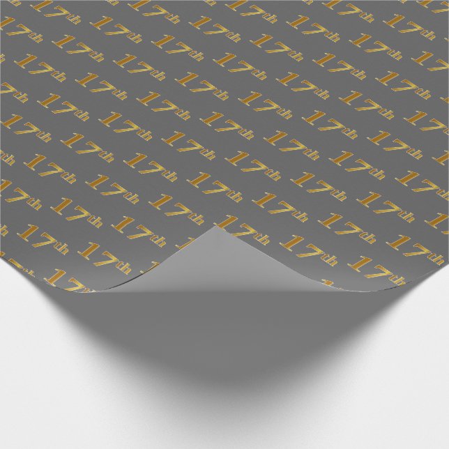 Papel De Regalo Gray, Faux Gold 17th (S7ª) Event (Esquina)