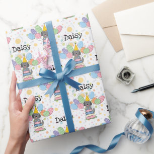 Papel De Regalo Gray Goldendoodle Dog Cumpleaños