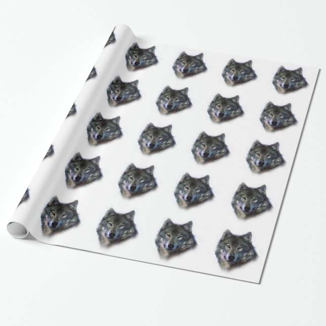 Papel De Regalo Gray Wolf Eyes (Desenrollado)
