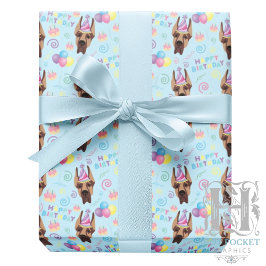 Papel De Regalo Great Dane Wrapping Paper in Blue