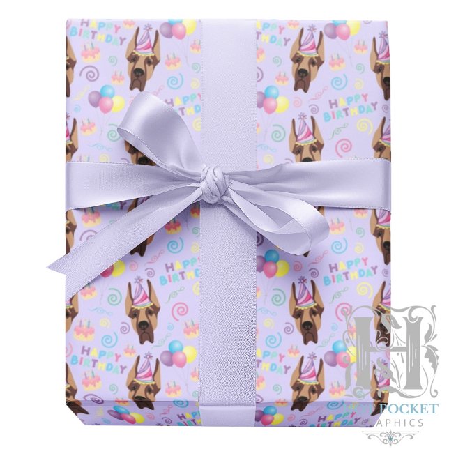 Papel De Regalo Great Dane Wrapping Paper in Purple (Subido por el creador)