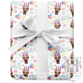 Papel De Regalo Great Dane Wrapping Paper in White