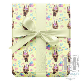 Papel De Regalo Great Dane Wrapping Paper in Yellow