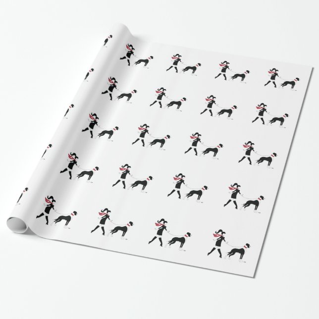 Papel De Regalo Great dane y chica (Desenrollado)