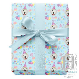 Papel De Regalo Great Pyrenees Birthday Gift Wrapping Paper Blue