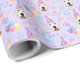 Papel De Regalo Great Pyrenees Birthday Gift Wrapping Paper Purple