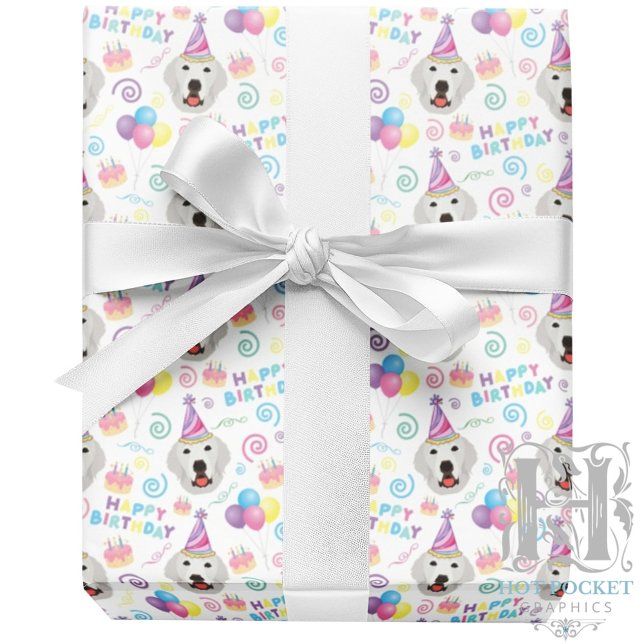 Papel De Regalo Great Pyrenees Birthday Gift Wrapping Paper White (Subido por el creador)