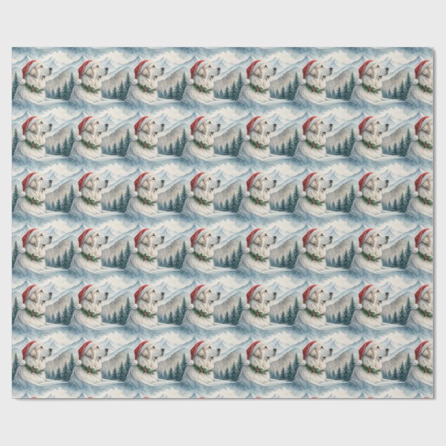 Papel De Regalo Great Pyrenees Christmas Wrapping Paper (Superficie plana)