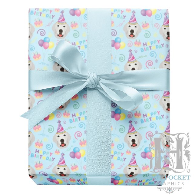 Papel De Regalo Great Pyrenees Wrapping Paper Blue (Subido por el creador)