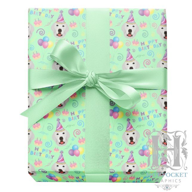 Papel De Regalo Great Pyrenees Wrapping Paper Green (Subido por el creador)