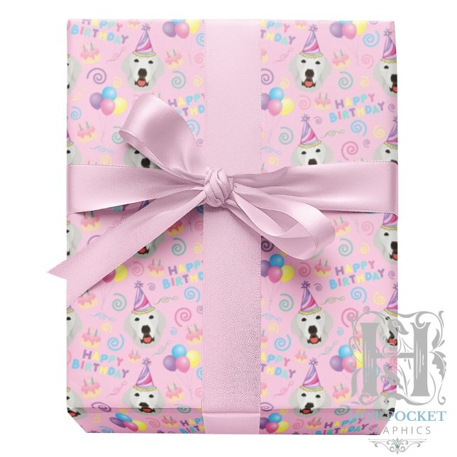 Papel De Regalo Great Pyrenees Wrapping Paper Pink (Subido por el creador)