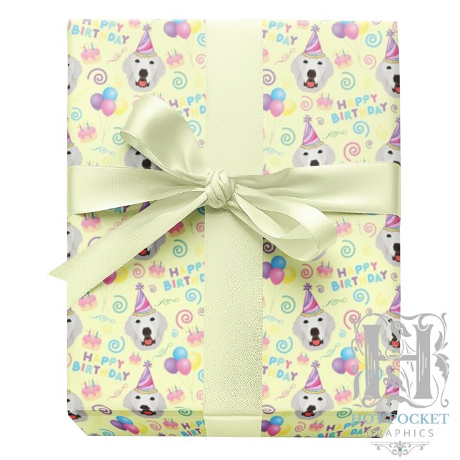 Papel De Regalo Great Pyrenees Wrapping Paper Yellow (Subido por el creador)