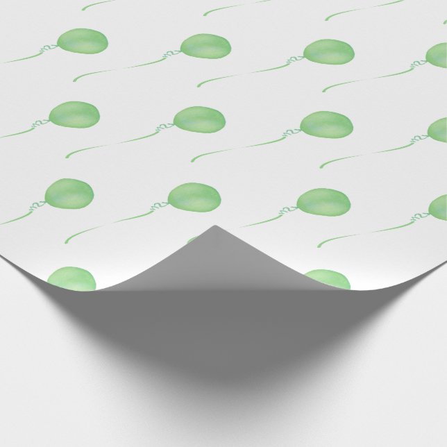 Papel De Regalo Green balloon Gift Wrapping Paper - Cadeaupapier (Esquina)