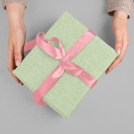 Papel De Regalo Green Beige Linen Mimic Fabric Texture