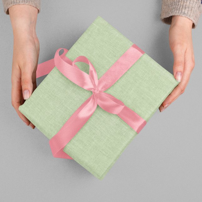 Papel De Regalo Green Beige Linen Mimic Fabric Texture (Subido por el creador)