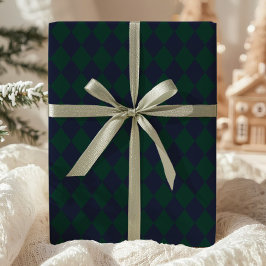 Papel De Regalo Green Blue Argyle Wrapping Paper