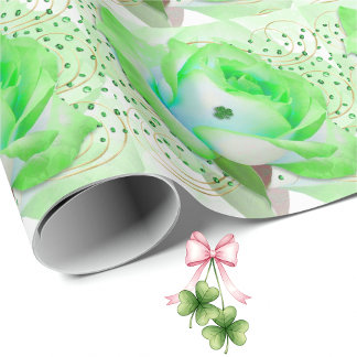 Papel De Regalo Green Celtic Rose Wrapping Paper