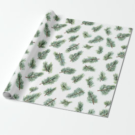 Papel De Regalo Green Christmas Pine Tree 