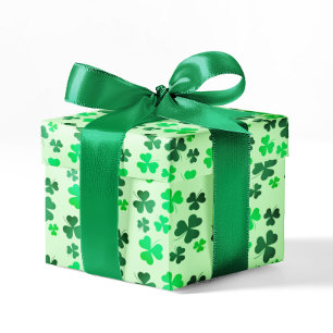 Papel De Regalo Green Clover Shamrock St Patricks Day Fiesta irlan