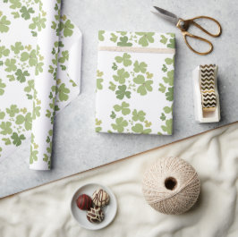 Papel De Regalo Green Cloverleaf St Patrick Day Garden