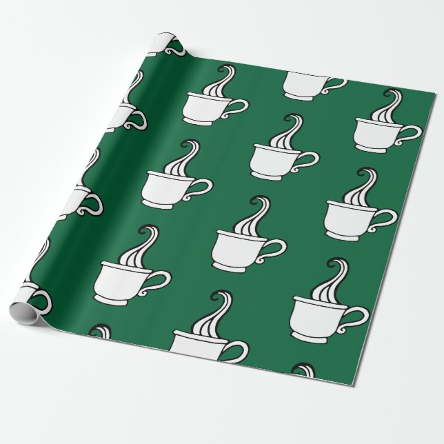 Papel De Regalo Green Coffee Wrapping Paper  (Desenrollado)
