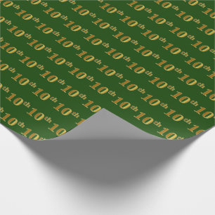 Papel De Regalo Green, Faux Gold 10th (Décimo) Event