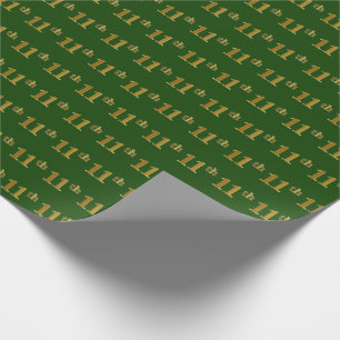 Papel De Regalo Green, Faux Gold 11th (Undécimo) Event