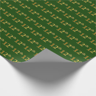 Papel De Regalo Green, Faux Gold 12th (Duodécimo) Event