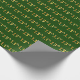 Papel De Regalo Green, Faux Gold 13th (XIII) Event
