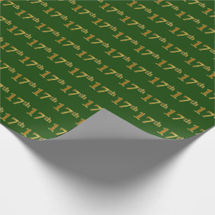 Papel De Regalo Green, Faux Gold 17th (17ª) Event