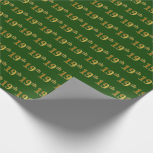 Papel De Regalo Green, Faux Gold 19th (XIX) Event