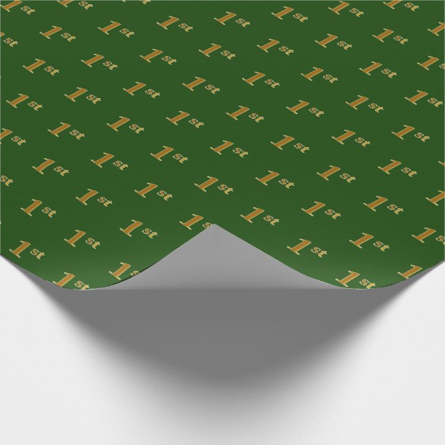 Papel De Regalo Green, Faux Gold 1st (First Event) (Esquina)